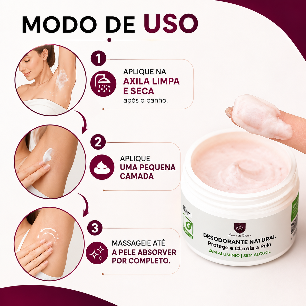 Desodorante Natural Clareador 70ml