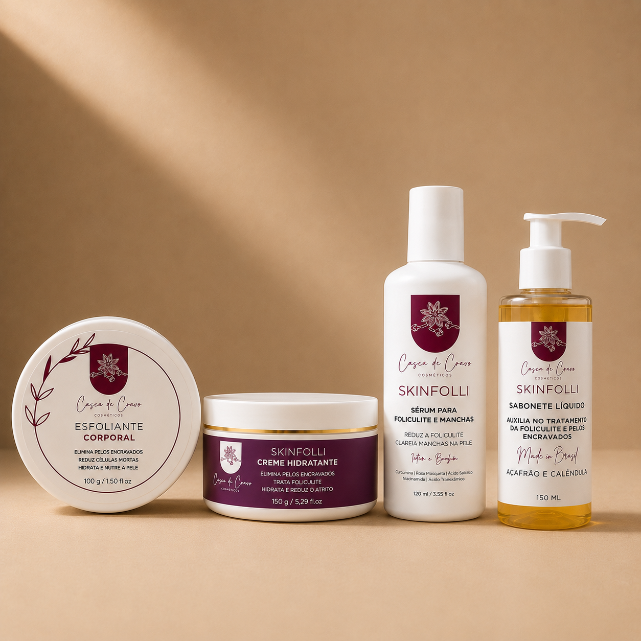 Kit Completo SkinFolli para Foliculite, Pelos Encravados e Manchas