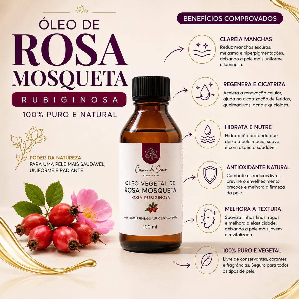 Óleo de Rosa Mosqueta Rubiginosa Puro 100 ml