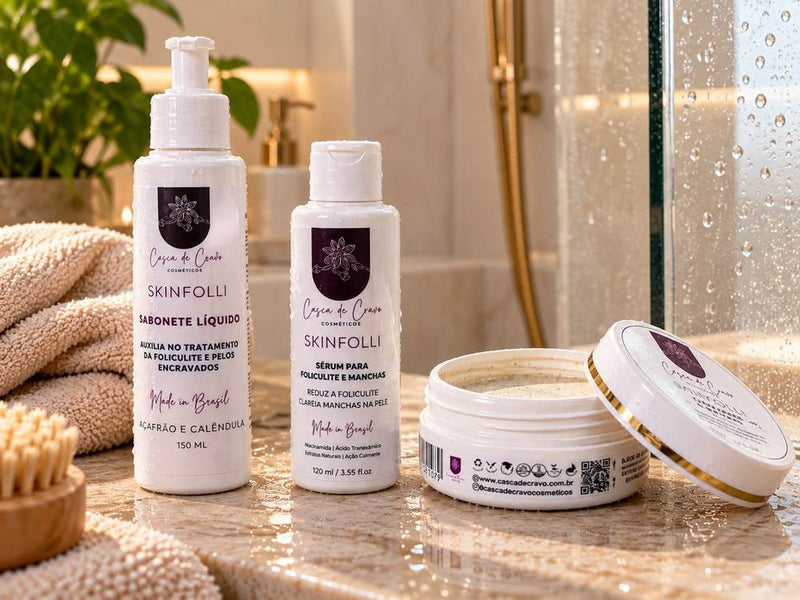 Kit SkinFolli para 30 dias: Foliculite, Pelos Encravados e Manchas